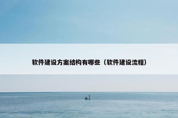 软件建设方案结构有哪些（软件建设流程）