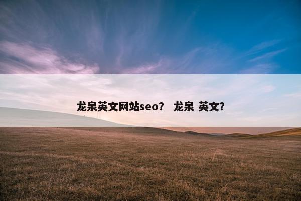 龙泉英文网站seo？ 龙泉 英文？