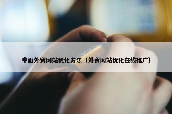 中山外贸网站优化方法（外贸网站优化在线推广）