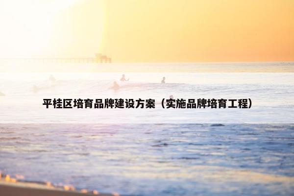 平桂区培育品牌建设方案（实施品牌培育工程）