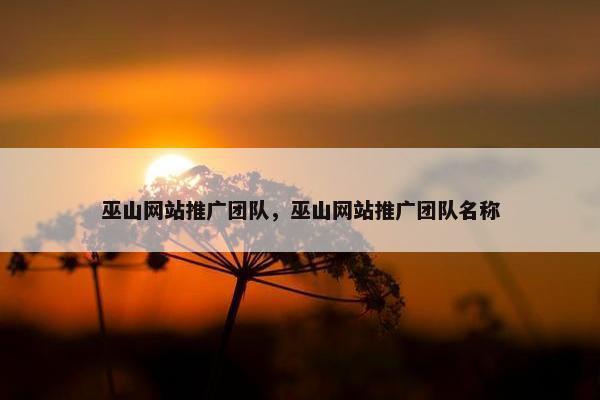 巫山网站推广团队，巫山网站推广团队名称