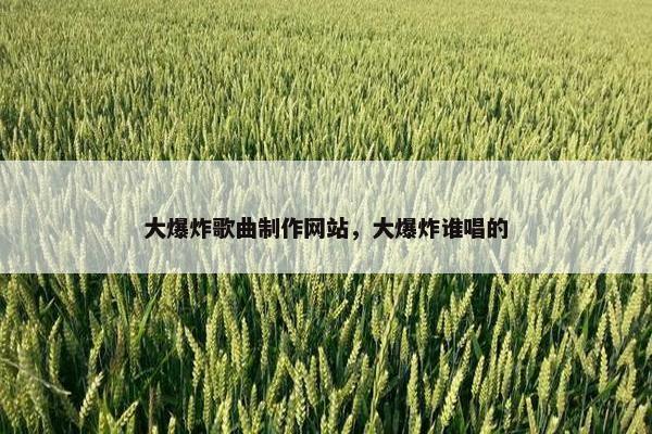 大爆炸歌曲制作网站，大爆炸谁唱的