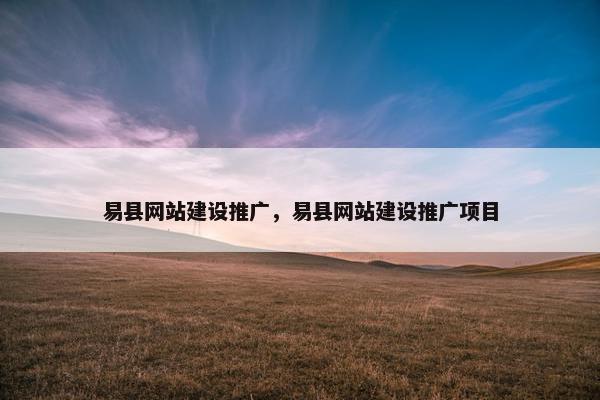 易县网站建设推广，易县网站建设推广项目