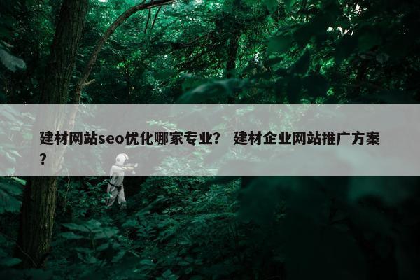建材网站seo优化哪家专业？ 建材企业网站推广方案？