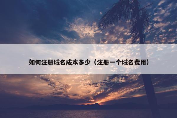 如何注册域名成本多少（注册一个域名费用）