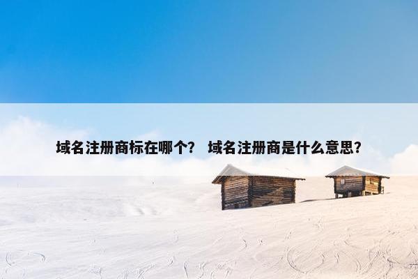 域名注册商标在哪个？ 域名注册商是什么意思？