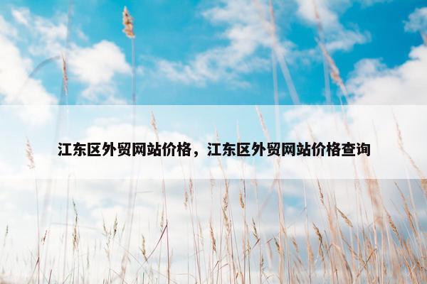 江东区外贸网站价格，江东区外贸网站价格查询
