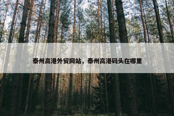 泰州高港外贸网站，泰州高港码头在哪里