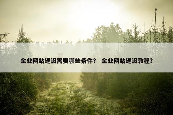 企业网站建设需要哪些条件？ 企业网站建设教程？
