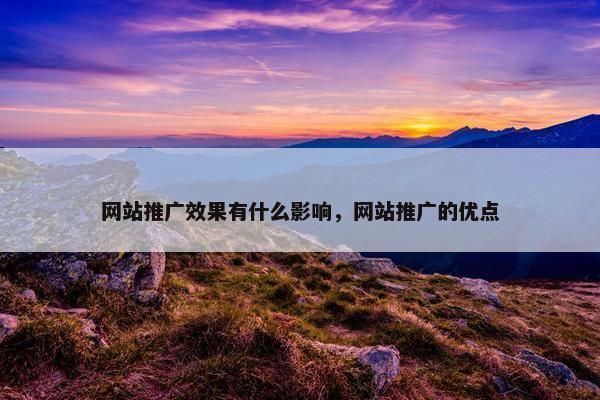 网站推广效果有什么影响，网站推广的优点