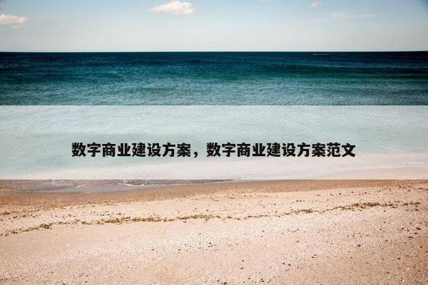 数字商业建设方案，数字商业建设方案范文