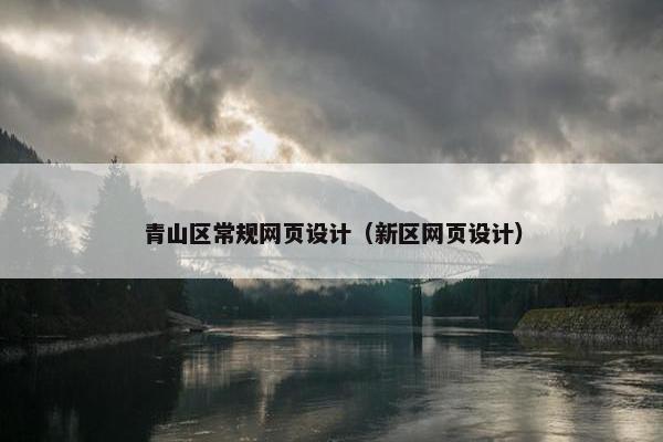 青山区常规网页设计（新区网页设计）