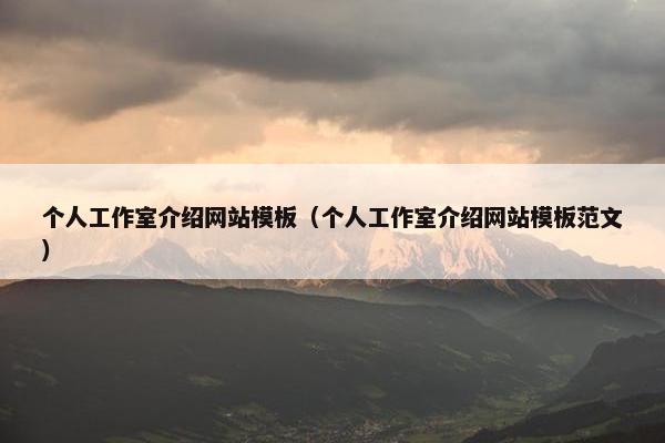 个人工作室介绍网站模板（个人工作室介绍网站模板范文）