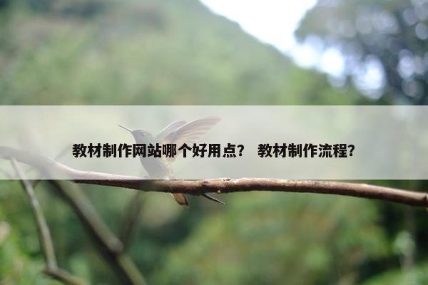 教材制作网站哪个好用点？ 教材制作流程？