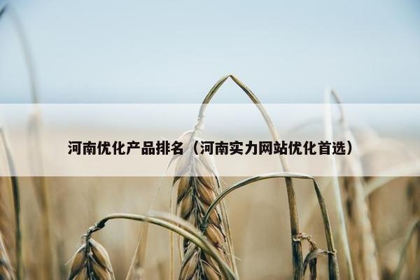 河南优化产品排名（河南实力网站优化首选）