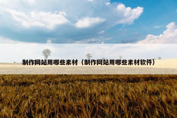 制作网站用哪些素材（制作网站用哪些素材软件）