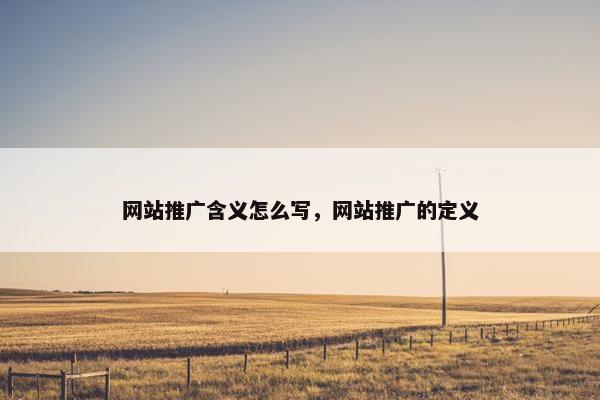 网站推广含义怎么写，网站推广的定义