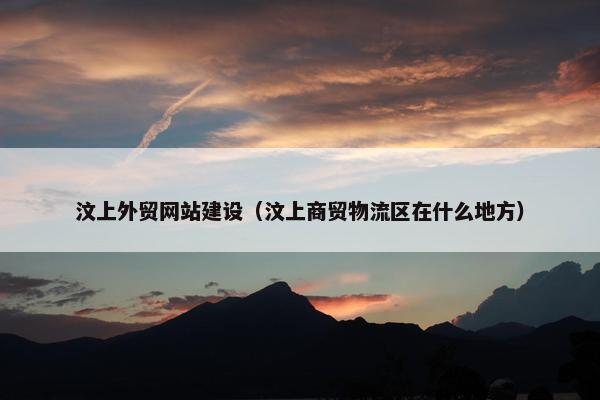 汶上外贸网站建设（汶上商贸物流区在什么地方）
