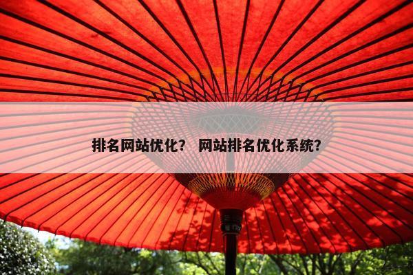 排名网站优化？ 网站排名优化系统？