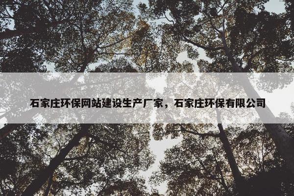 石家庄环保网站建设生产厂家，石家庄环保有限公司