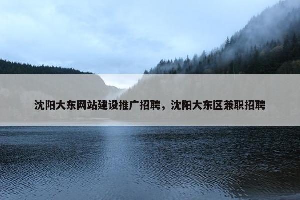 沈阳大东网站建设推广招聘，沈阳大东区兼职招聘