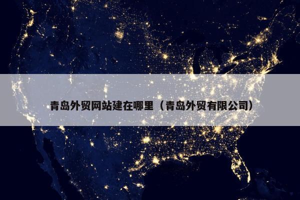 青岛外贸网站建在哪里（青岛外贸有限公司）