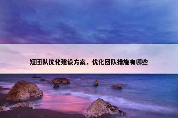 短团队优化建设方案，优化团队措施有哪些