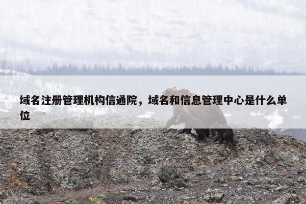 域名注册管理机构信通院，域名和信息管理中心是什么单位