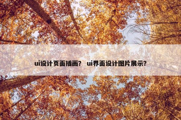 ui设计页面插画？ ui界面设计图片展示？
