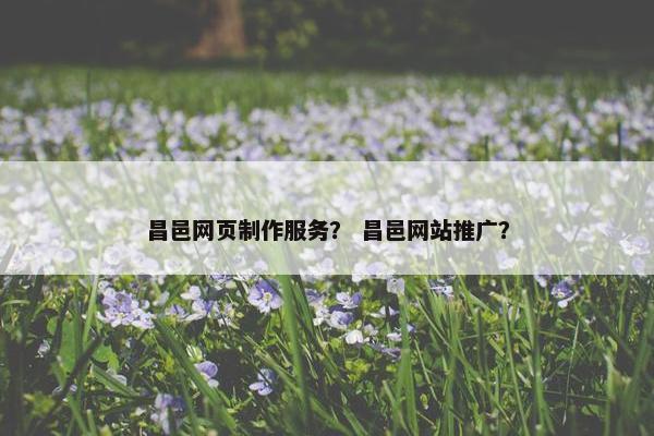 昌邑网页制作服务？ 昌邑网站推广？