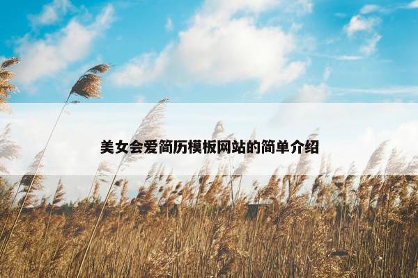 美女会爱简历模板网站的简单介绍