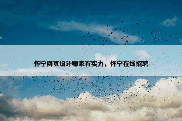 怀宁网页设计哪家有实力，怀宁在线招聘