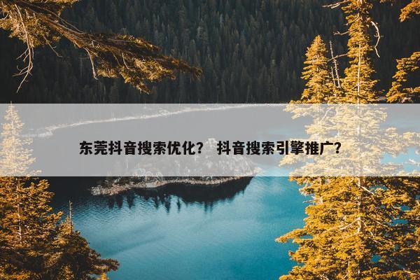 东莞抖音搜索优化？ 抖音搜索引擎推广？