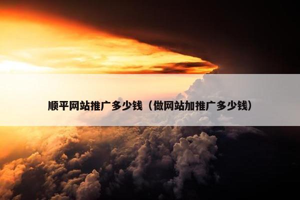 顺平网站推广多少钱（做网站加推广多少钱）