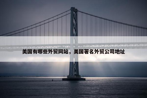 美国有哪些外贸网站，美国著名外贸公司地址
