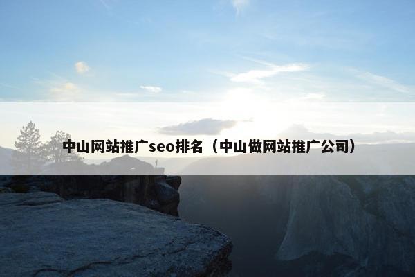 中山网站推广seo排名（中山做网站推广公司）
