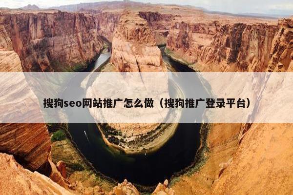 搜狗seo网站推广怎么做（搜狗推广登录平台）