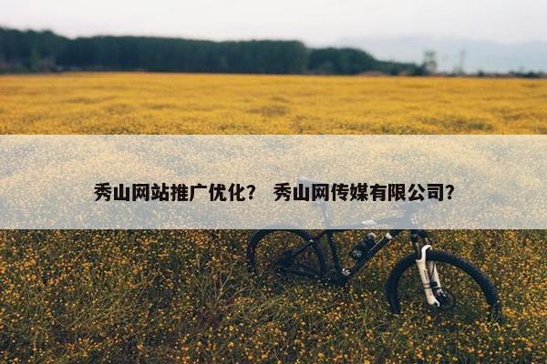 秀山网站推广优化？ 秀山网传媒有限公司？