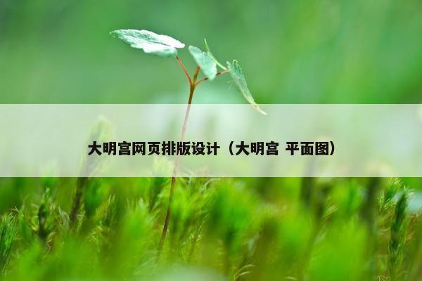 大明宫网页排版设计（大明宫 平面图）
