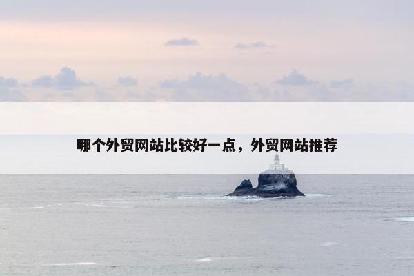 哪个外贸网站比较好一点，外贸网站推荐