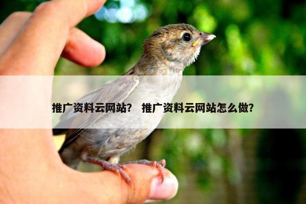 推广资料云网站？ 推广资料云网站怎么做？