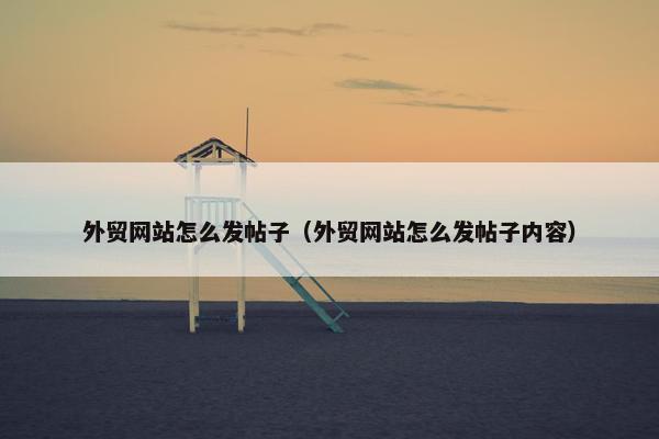 外贸网站怎么发帖子（外贸网站怎么发帖子内容）