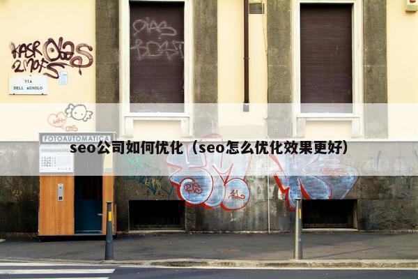 seo公司如何优化（seo怎么优化效果更好）