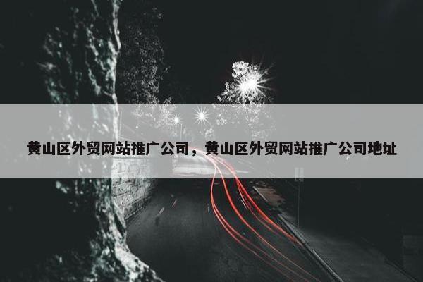 黄山区外贸网站推广公司，黄山区外贸网站推广公司地址