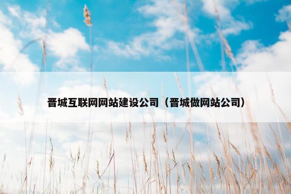 晋城互联网网站建设公司（晋城做网站公司）