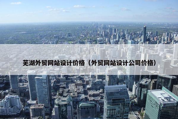 芜湖外贸网站设计价格（外贸网站设计公司价格）