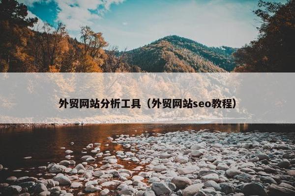 外贸网站分析工具（外贸网站seo教程）
