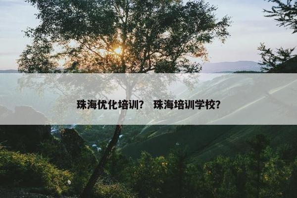 珠海优化培训？ 珠海培训学校？