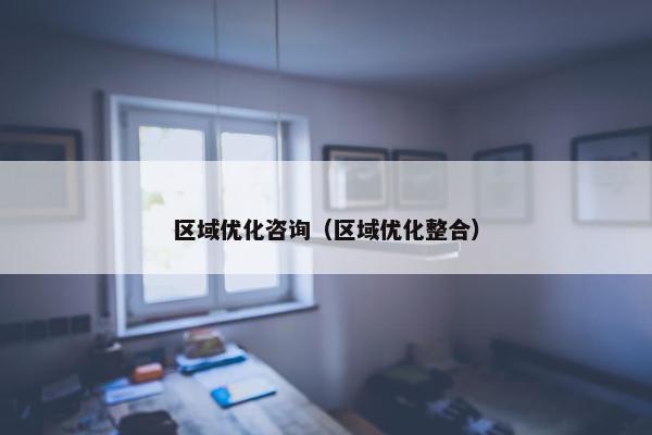 区域优化咨询（区域优化整合）