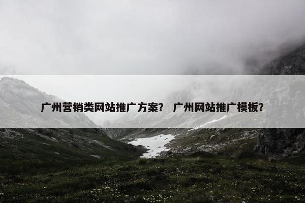 广州营销类网站推广方案？ 广州网站推广模板？